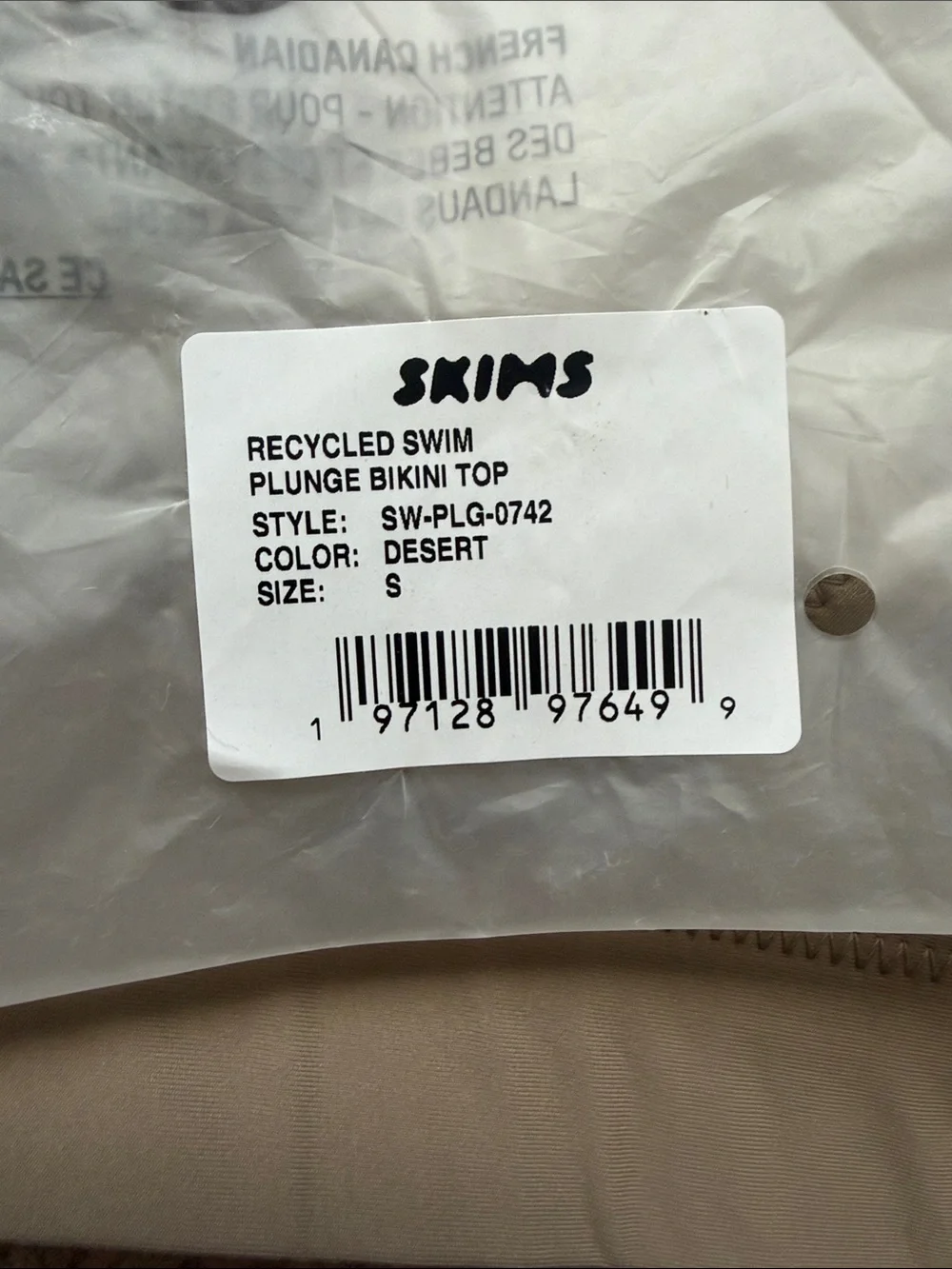 SKIMS plunge bikini Swim Top color Desert